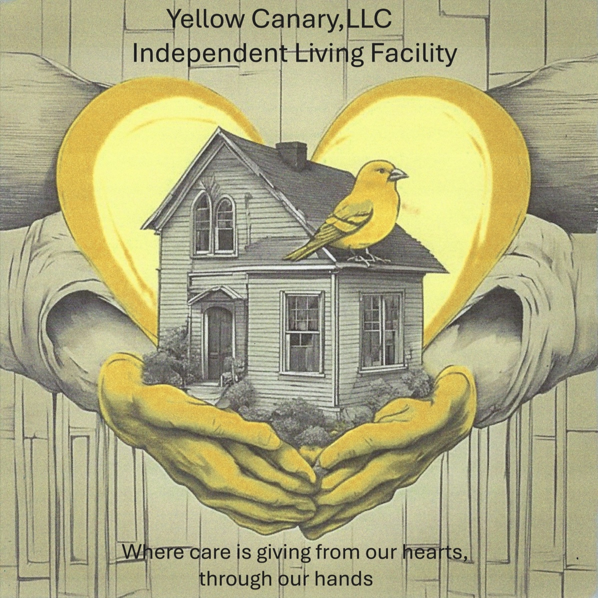 Yellow Canary, LLC — hands holding a home with a yellow canary